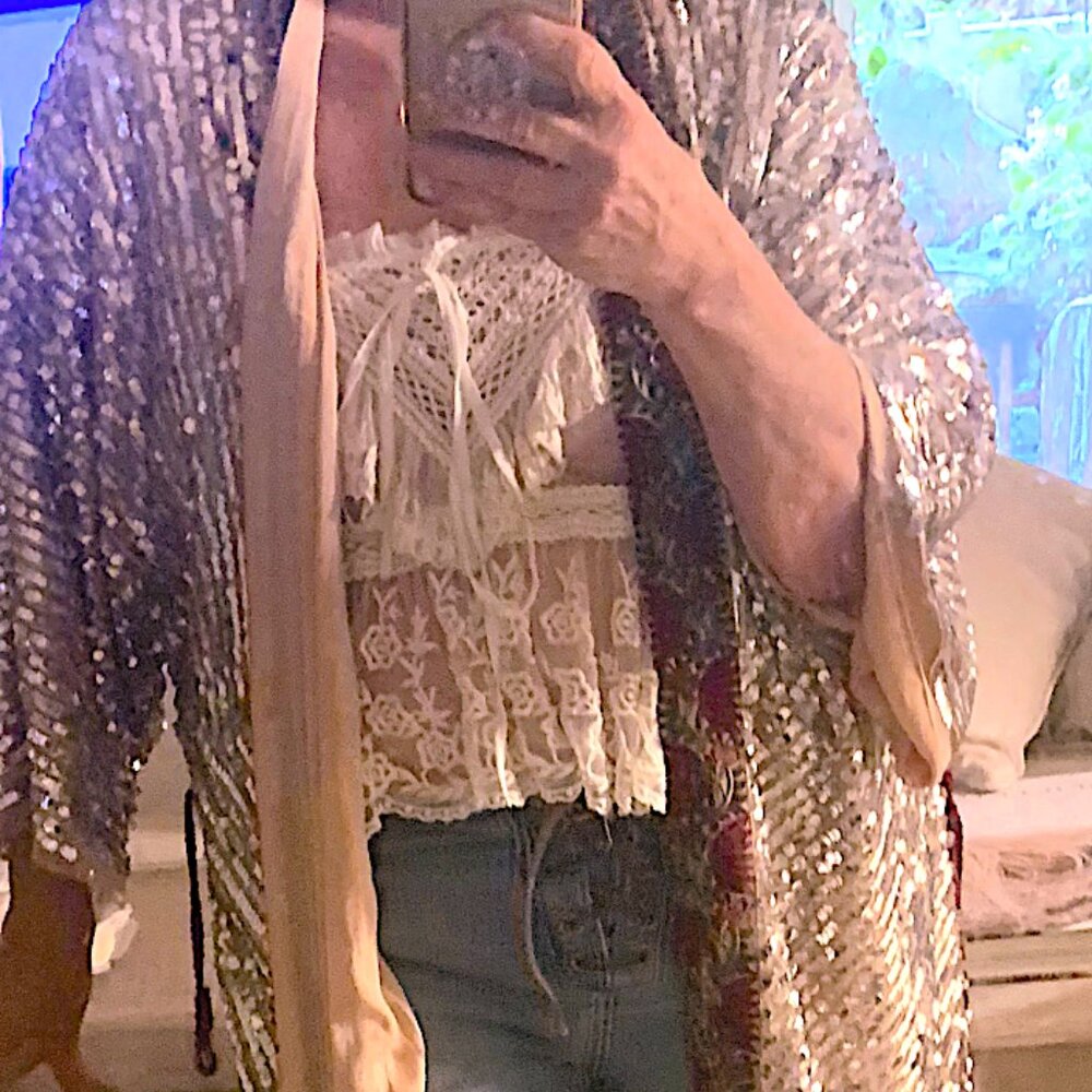 FREE PEOPLE COUTURE BEADED REVERSIBLE MAXY JACKET EMBROIDERED TRIM TASSELS